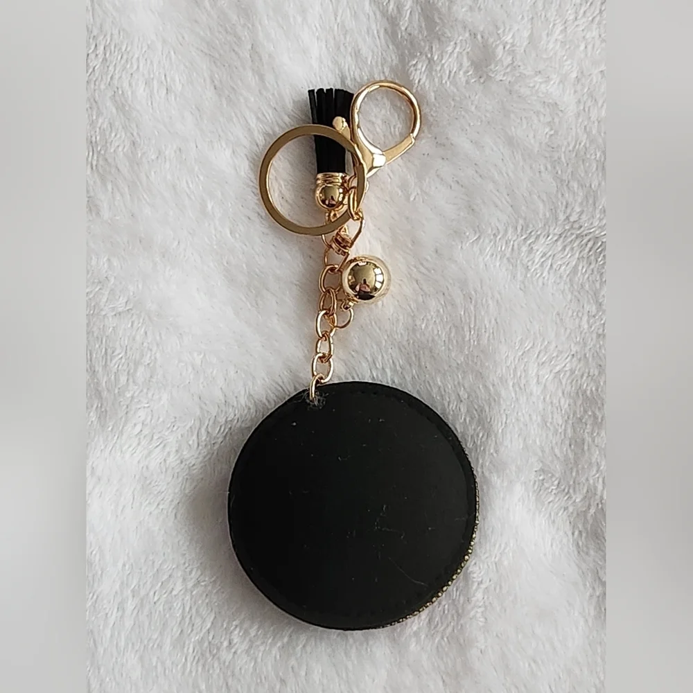 Black and Red Floral Poppy Keychain Luxury Bag Charm